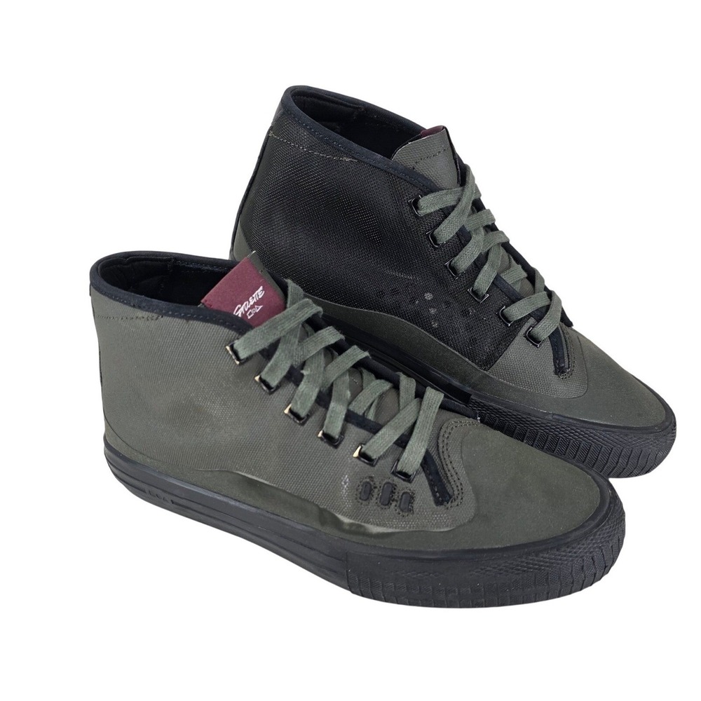 Globe Shoes Mens 8 Mid Top Sneakers Olive Green Lace Up Casual